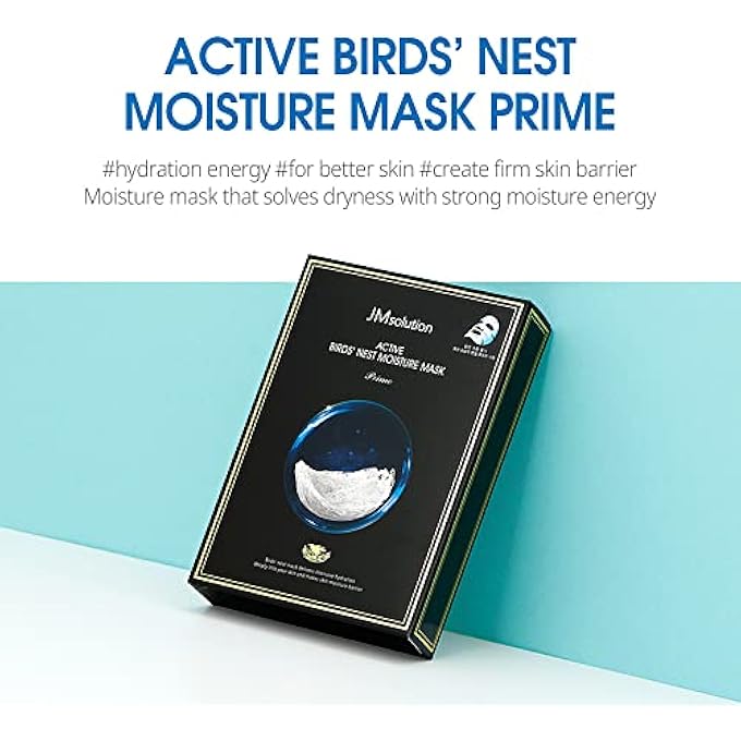 JMsolution ACTIVE BIRDS' NEST MOISTURE MASK - KOREAN SKINCARE FACIAL MASK - COLLAGEN 10 SHEETS FOR ALL SKIN TYPES - Image 3